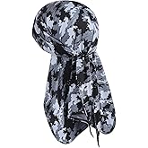 Bandanas Skull Caps for Men, Do Rag Women Breathable Helmet Liner, 3 in 1 Face Covering UV Sun Protection Neck Drape Durags