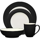 Noritake Colorwave Graphite 4-Piece Rim Place Setting, Service for 1