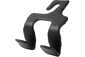 AMVOYOA 【2021 Upgraded】 Car Purse Hook, 2 in 1 Car Seat Headrest Hooks Durable Hanger Storage Holder Leather Organizer for Hanging Grocery Bags, 1 Pack, Black