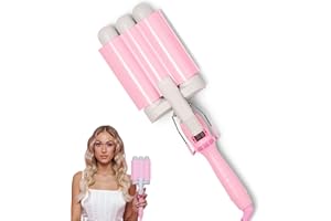 Mermade PRO Hair Waver 1.25" - Hair Waver 3 Barrel, 3 Barrel Curling Iron 1 1/4 Inch, Ceramic Barrel Waver for Thick, Thin, L