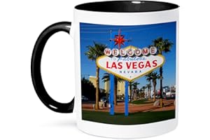 3dRose Welcome To Fabulous Las Vegas, NV Mug, 1 Count (Pack of 1), Black
