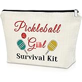 Sazuwu Pickleball Gifts for Girls Makeup Bag Cosmetic Organizers Travel Pouch Pickleball Themed Training Gift for Graduation Birthday Christmas