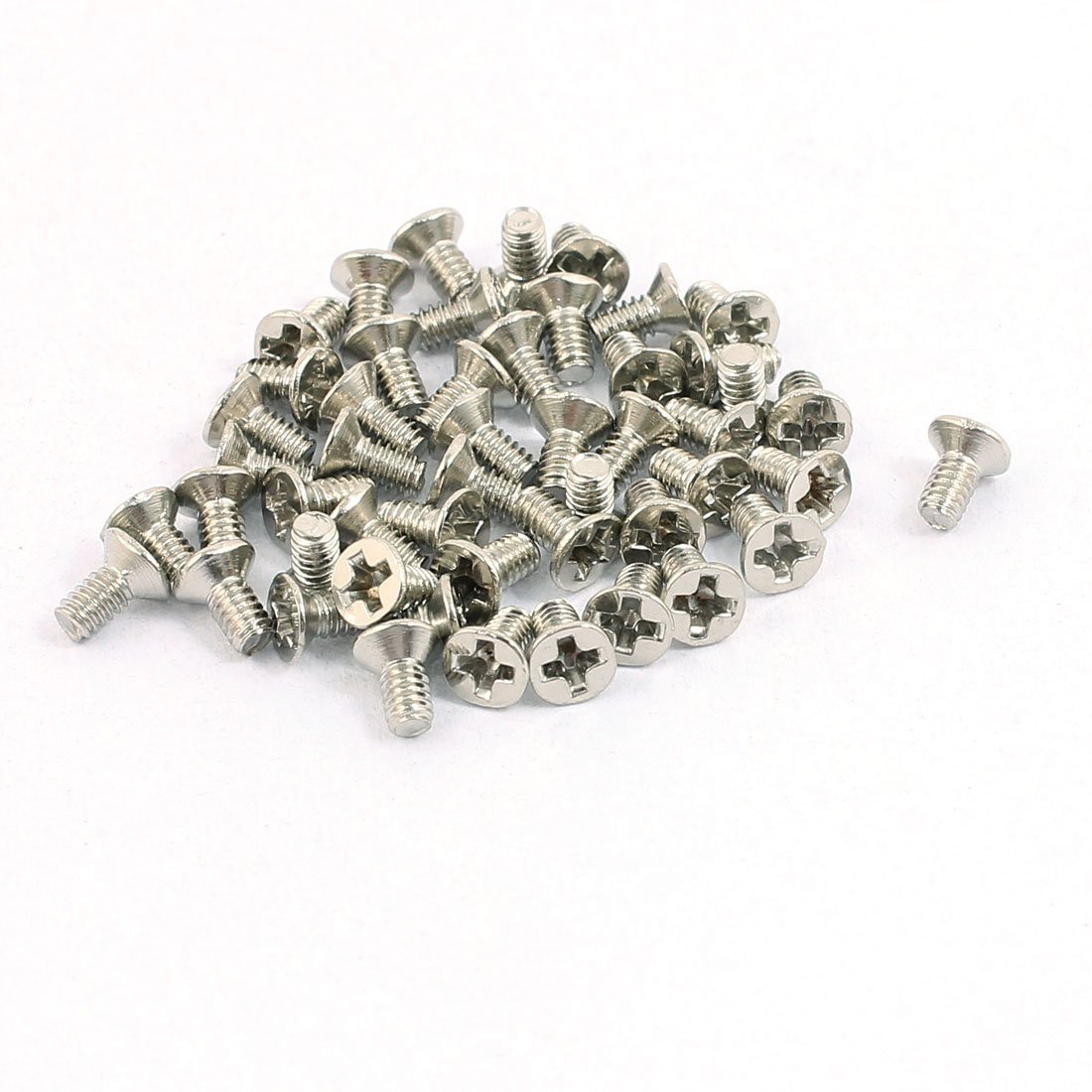 sourcing map 50pcs M2x4mm Stainless Steel Countersunk Flat Head Phillips Machine Screws Bolts