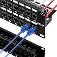 Iwillink 10Gbps Patch Panel 24 Port, RJ45 Through Coupler Cat6 Patch Panel UTP 19-Inch 1U with Back Bar, Wallmount or Rackmou