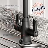 Bristan Echo Kitchen Tap Swivel Spout Two Lever EasyFit Black EC SNK EF BLK view 3