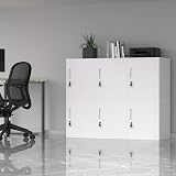 JINGUR White Metal Storage Locker Cabinet with Locking Door and Adjustable Shelf view 4