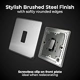 BG Electrical Single Wall Light Switch 2 Way Brushed Steel FBS12 view 2