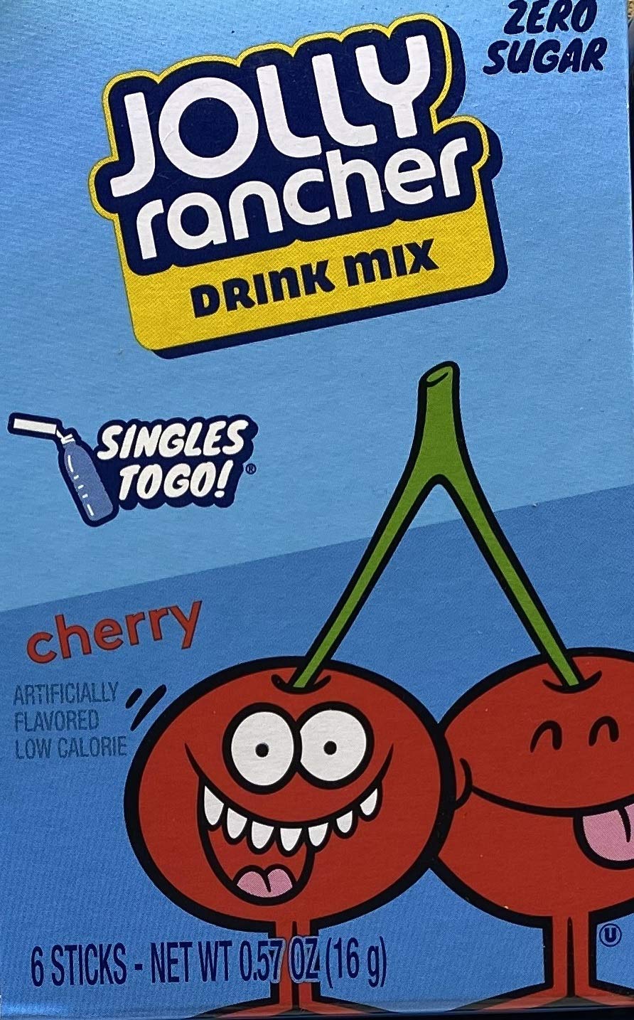 Jolly Rancher Singles-To-Go Sugar Free Drink Mix, Cherry, 6 CT (Pack of 12)