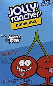 Jolly Rancher Singles-To-Go Sugar Free Drink Mix, Cherry, 6 CT (Pack of 12)