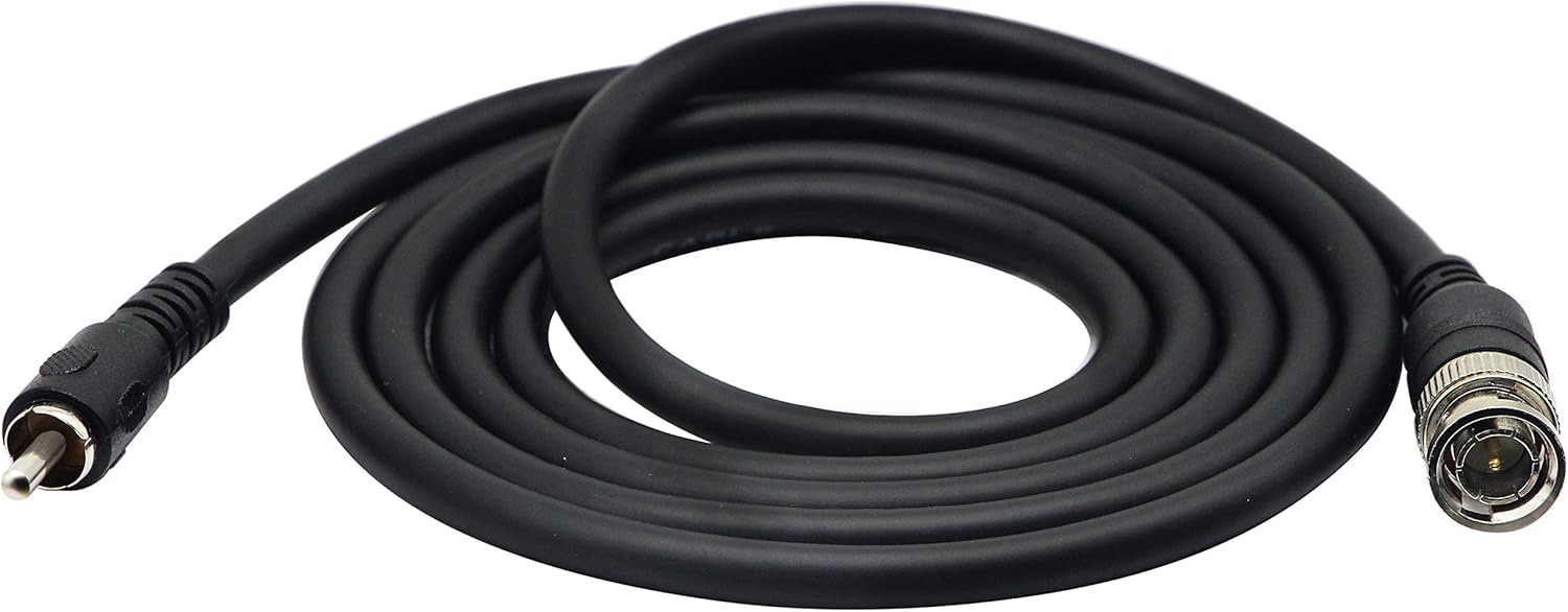 zdyCGTime BNC to RCA Extension Cable RCA Male to BNC Male Composite Video Connector Cable for Surveillance CCTV Camera System from DVR to TV (5ft/1.5M)