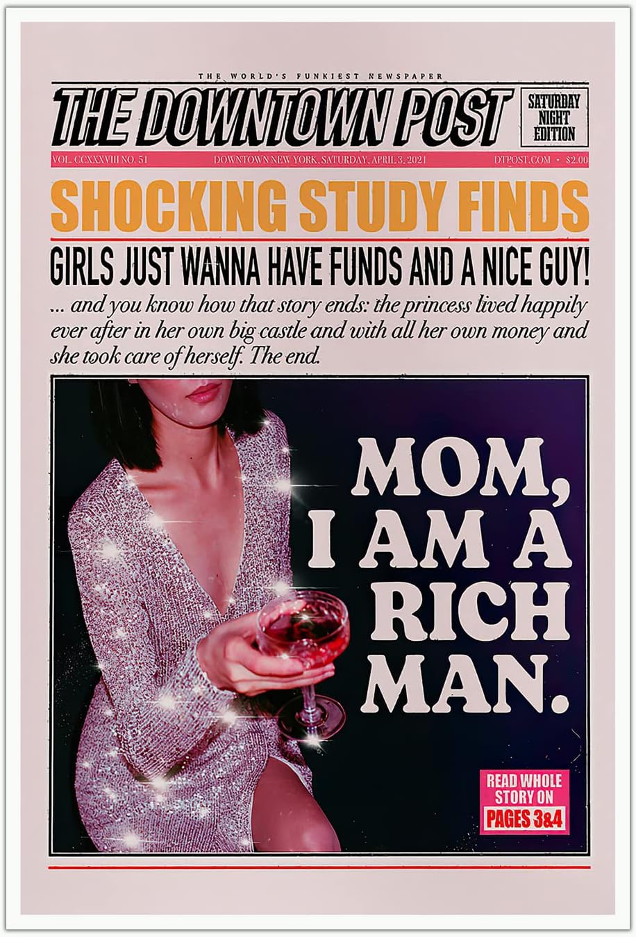 Wall Décor - Vintage Funky Cocktail Poster Funny Hot Girl Quotes Alcohol Drink Canvas Wall Art Retro Trendy Preppy Party Wall Decor for Living Room Dorm Bar 12x16in Unframed