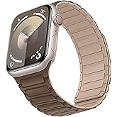 Suphart Magnetic Band Compatible with Apple Watch Band 42mm 41mm 40mm 38mm, Soft Silicone Replacement Wristband Designed for iWatch SE Series 10 9 8 7 6 5 4 3 2 1, Brown