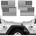 Reflective Subdued American Flag Stickers 2 Pairs Bundle 3" X 5" Tactical Military Flag Reverse USA Decal for SUV, Hard Hat, Car Vinyl Window Bumper Decal Sticker