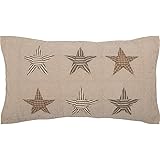 VHC Brands Sawyer Mill Star Sham, King 21x37, Khaki Tan