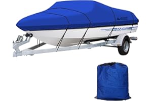Leader Accessories Solution Dyed Waterproof Trailerable Runabout Boat Cover Fit V-Hull Tri-Hull Fishing Ski Pro-Style Bass Boats, Full Size
