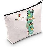 MEIKIUP Portugal Travel Cosmetic Bag Portugal Travel Memory Map Gift Portugal Souvenir Bag Portugal Futbol Soccer Lover Gift (Portugal bag)