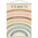 Boat Wades Inspirational Motivational Poster Hanger Frame For Therapy Counseling Office,Mental Health Office Decor Wooden Poster Hangers 12x16 Inch,It's Okay To Art Decor
