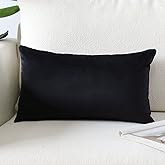 Artscope Luxury Velvet Pillow Covers Super Soft Decorative Square Throw Pillow Covers Case Cushion Covers for Sofa Couch Bedroom Car Decor 12x20 Inch Black