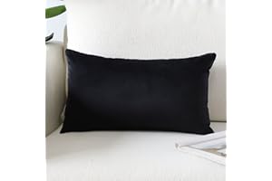 Artscope Luxury Velvet Pillow Covers Super Soft Decorative Square Throw Pillow Covers Case Cushion Covers for Sofa Couch Bedroom Car Decor 12x20 Inch Black