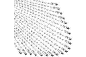 M METERXITY 100-Pack Ball Beads Chain, 4 in Metal Beaded Necklace Adjustable Keychain with Connectors for Jewelry Making/DIY 