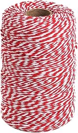 Tenn Well Red White Christmas String 200m Cotton Twine Gift Wrapping view 1