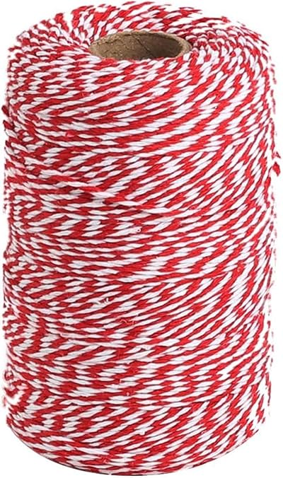 Tenn Well Red White Christmas String 200m Cotton Twine Gift Wrapping