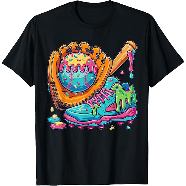Ice Cream Drip Graphic T-Shirt - Unisex Soft Cotton Tee With Screen-Printed Melted Ice Cream Design (Multiple Colors Available) - View #8