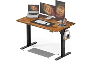 Acrolix Electric Standing Desk with Cable Management, 48 X 24 Inches Sit Stand up Desk,2 Memory Preset for Home Office&Gaming&Living Table with Splice Board (Rustic Brown Desktop)