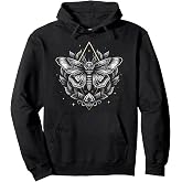 Moth Lepidoptera Heterocera Folkloric Wiccan Nature Goth Pullover Hoodie