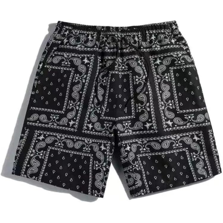 Ella Lust Men's Bandana Graphic Shorts - Drippy Style Paisley