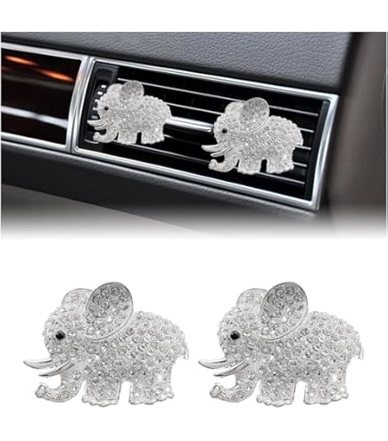 OUNONA Rhinestone Elephant Pendant Car Rear View Mirror Hanging Ornament Car Rear View Mirror Charm Bling Car Accessories For Women