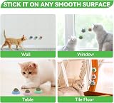 Aucenix Catnip Balls Toy Wall Rollers for Cats Pink Blue Green 360° Rotation view 2