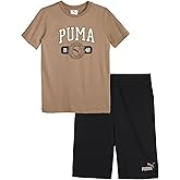 PUMA boys 2 Piece Set, Short Sleeve Crewneck T-shirt & Matching Short