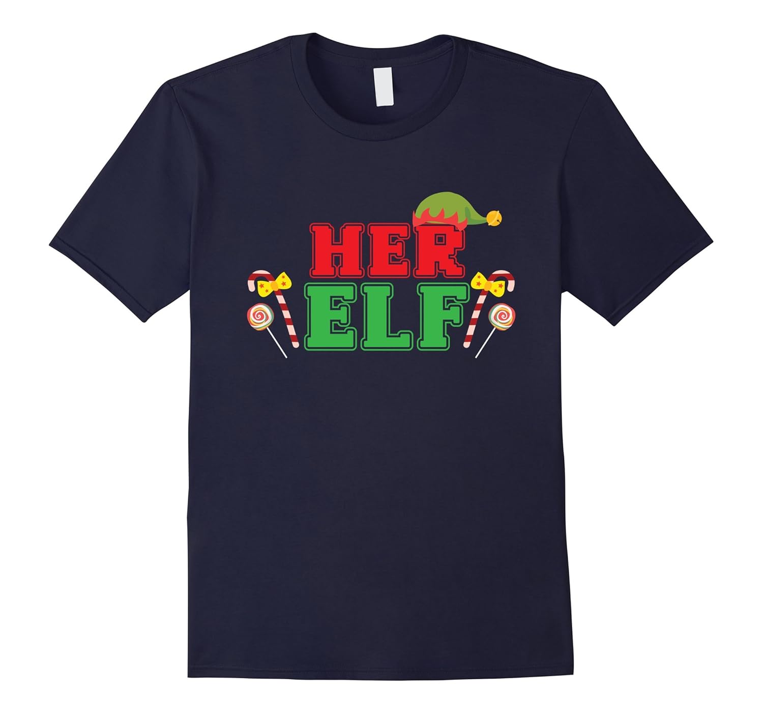 Her Elf - Funny Couples Nostalgic Christmas T Shirt-FL