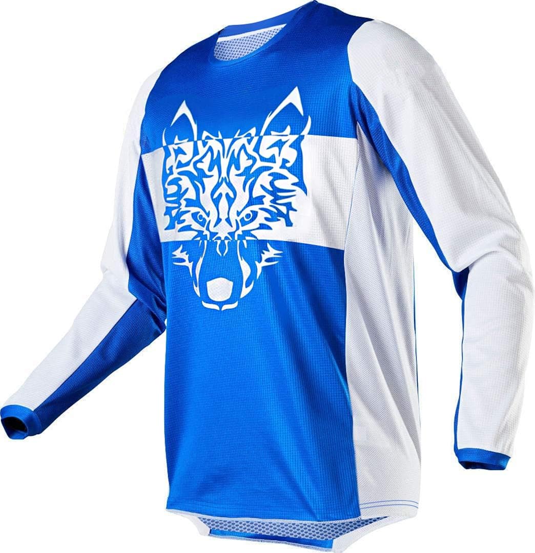 Wisdom Leaves Men's Cycling Jersey Long Sleeve Mountain Bike Jersey BMX Moisture-Wicking T-Shirt: Clothing