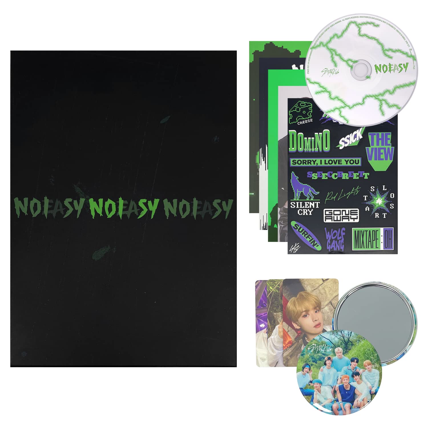 DREAMUS STRAY KIDS - NOEASY [Standard Ver] The 2nd Album (A Type) CD-R+Photobook+Unit Poster+Double Sided Photocard+Lyrics Book+Sticker+(Extra 4 Photocards+1 Double-Sided Photocard+Pocket Mirror)