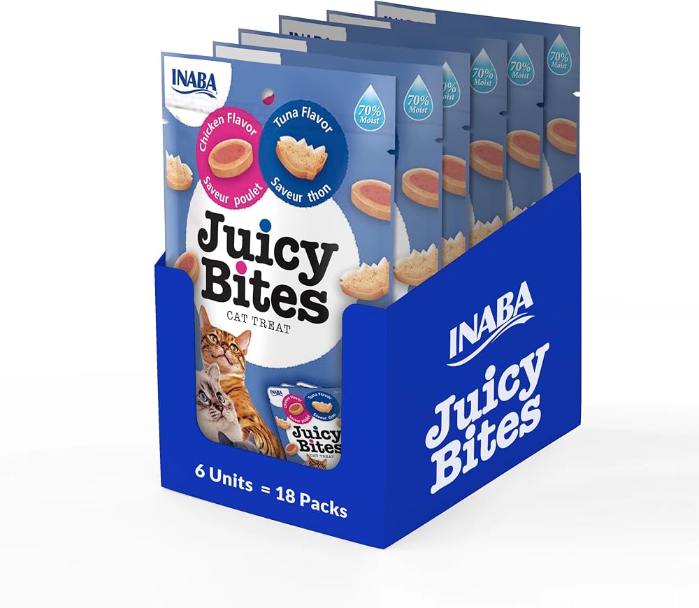 INABA Juicy Bites Cat Treats Chicken & Tuna 198g 6 Pack Moist