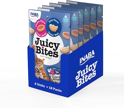 INABA Juicy Bites Cat Treats Chicken & Tuna 198g 6 Pack Moist