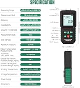 BELEY Digital Dual Port Differential Pressure Gauge Manometer LCD Temp Reader view 6