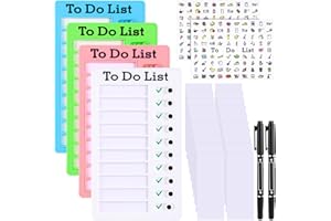 DERTE 4 Pieces Kids Chore Chart To Do List Checklist Board ADHD Tools for Kids Daily Routine Chart with Markers Stickers Detachable Cardstock for Home Routine Planning (To Do List)