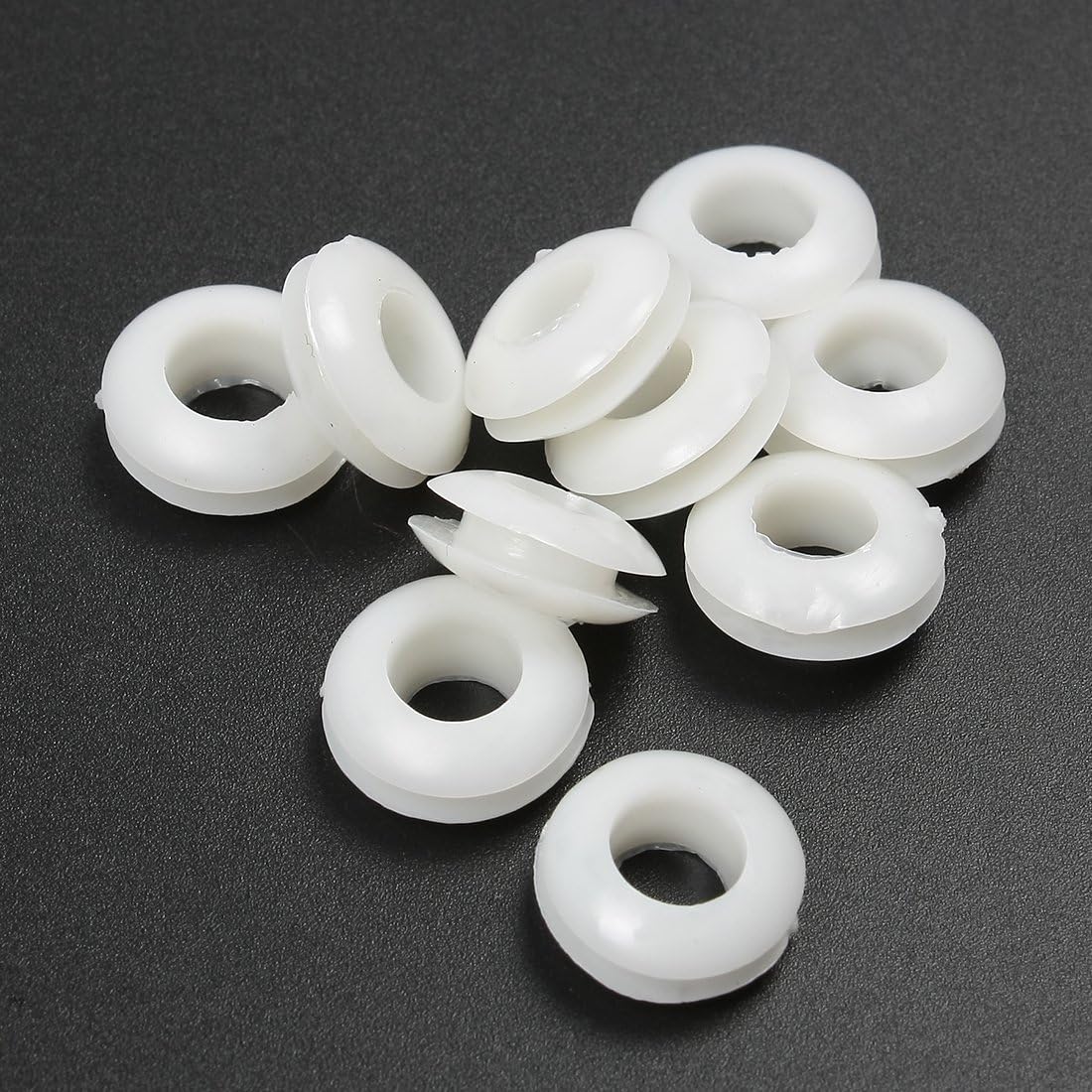 sourcing map 10 Pcs 8mm Inside Diameter Wearing Resistant Rubber Grommets White - Image 3