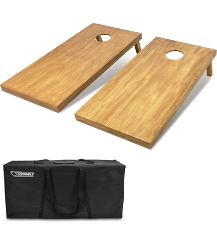 CornholeAce Custom Professional Cornhole Board Set - No Bounce! Made of 3/4 inch Baltic Birch Plywood, Includes Handles, Made in USA, Tournament Style, ACE Pro Series