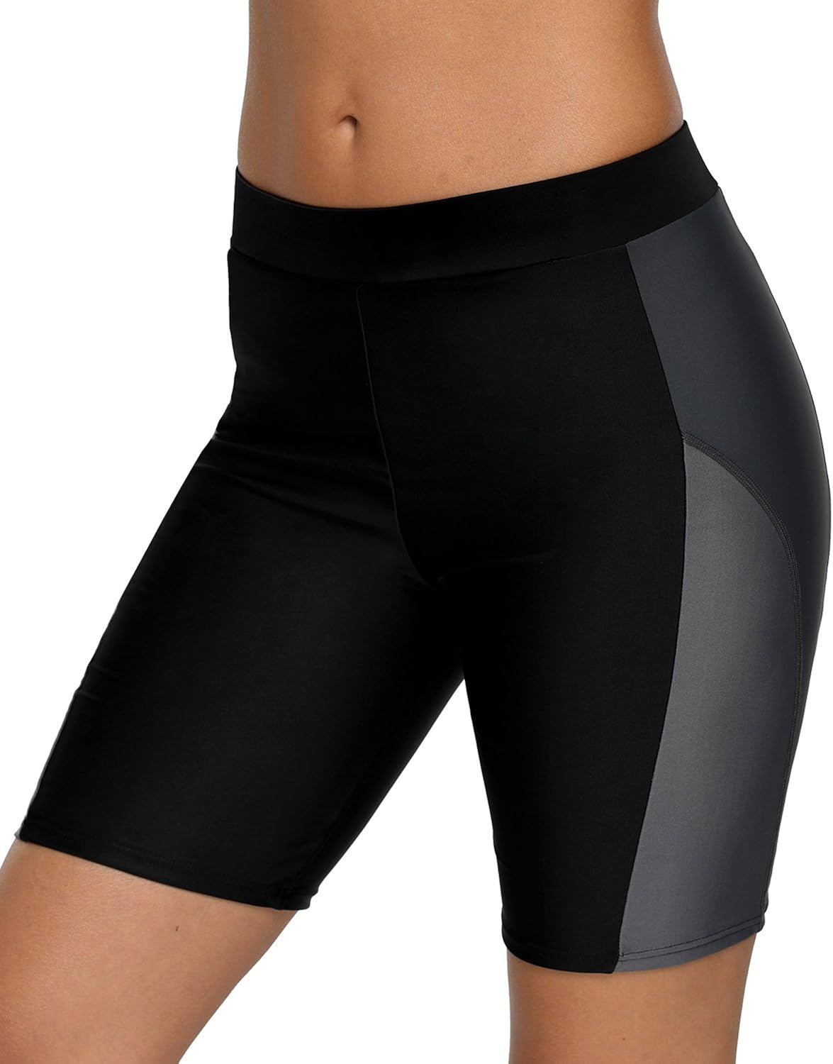 high waisted swim shorts amazon