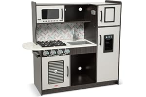 Melissa & Doug Wooden Chef's Kitchen Set for Kids with Play Kitchen Accessories & “Ice” Cube Dispenser, Preschool Learning Toys for Girls & Boys 3+ - FSC Certified