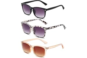 FSRTEP Bifocal Sunglasses For Women Classic Retro Reading Sunglasses 3 Pack UV400 Sun Readers Glasses With Metal Spring +2.0