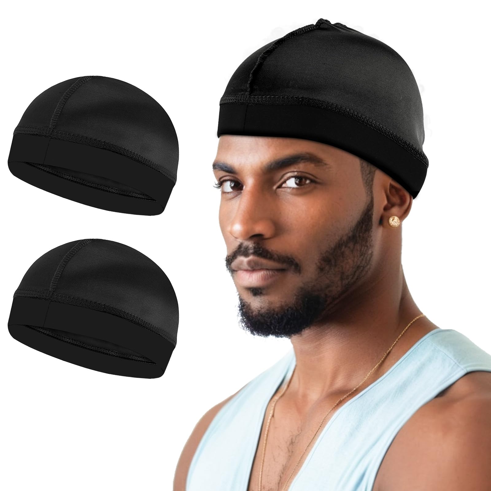 DURALA Premium Wave Caps for Men, Good Compression Cap Over Durag for 360, 540, 720 Waves