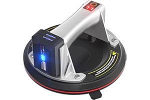 VANPOPUBS Electric Vacuum Suction Cup Lifter 8"-600lbs Max Load-Digital Display Suction Cups-Monitor-Auto Start Pump-Detachable Battery. Glass, Granite, Tile, Metal, MDF, Windshield Suction Cup Handles.