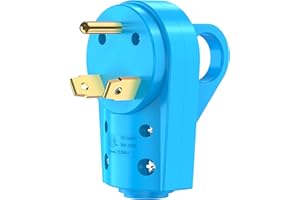 KIKIRV NEMA TT-30P RV Replacement Male Plug Power Grip Camper, 30 Amp Plug to RV Extension Cord, Rated for 125 V/3750 W