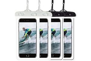JONISERL Water Proof Phone Case with Lanyard 4Pack, Phone Waterproof Pouch Floating Underwater Cases Dry Bag Universal for iPhone 16 15 14 13 Pro Max Samsung Flip/Galaxy S24 Ultra/S23/S22 Swimming Snorkeling