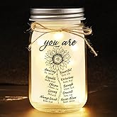 Calibron Christian Gifts for Women Mason Jar Night Light, Christmas Religious Gifts for Woman with Bible Verse Prayer Inspirational Spiritual Birthday Gift for Women, Friend Home Decorative Jars